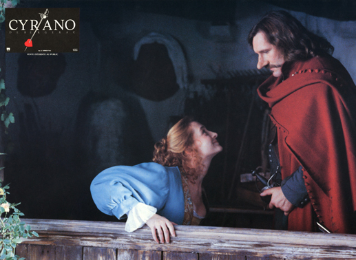 Cyrano von Bergerac (Gérard Depardieu) liebt seine Cousine Roxane (Anne Brochet) - doch die enorme Nase steht ihm im Weg. Bild: Sender