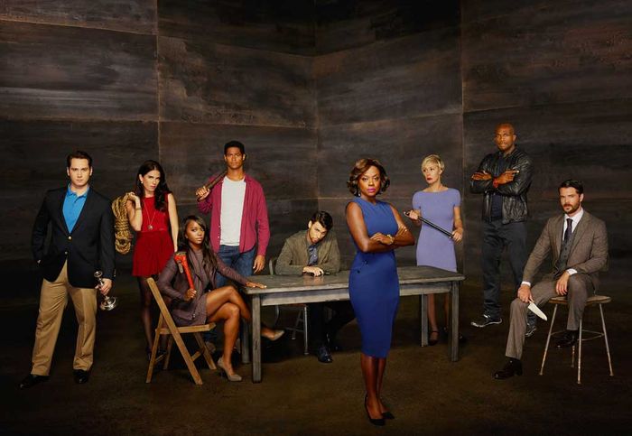 Asher Millstone (Matt McGorry), Laurel Castillo (Karla Souza), Michaela Pratt (Aja Naomi King), Wes Gibbins (Alfred Enoch), Connor Walsh (Jack Falahee), Annalise Keating (Viola Davis), Bonnie Winterbottom (Liza Weil), Nate Lahey (Billy Brown), Frank Delfino (Charlie Weber). Bild: Sender / ABC Studios