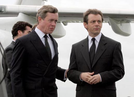 Alex Jennings (Prinz Charles) und Michael Sheen (Tony Blair) in Gesprächen. Bild: Sender