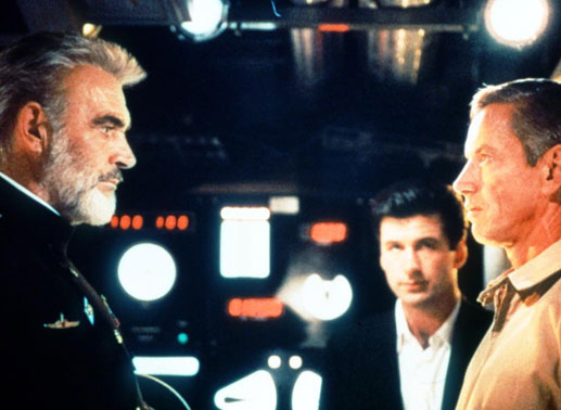 Des Rätsels Lösung: Sean Connery als Kapitän Marko Ramius, Alec Baldwin als Jack Ryan, Scott Glenn als Kapitän Bart Mancuso. Bild: Sender