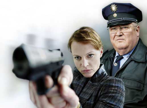 Hauptkommissarin Olga Lenski (Maria Simon) und Polizeihauptmeister Horst Krause (Horst Krause) ermitteln in Brandenburg. Bild: Sender