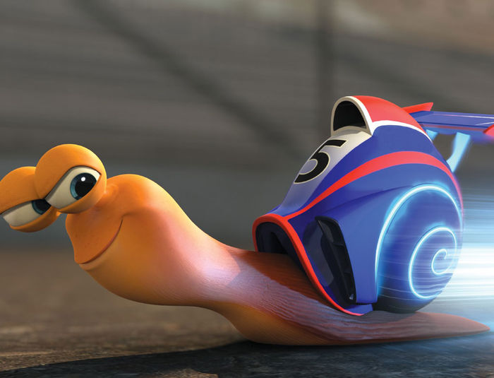 Rennschnecke Turbo träumt davon, an dem berühmten Autorennen Indy 500 teilzunehmen. Als er durch einen Unfall Super-Geschwindigkeitskräfte erlangt, rückt sein Traum in greifbare Nähe. Bild: Sender / DreamWorks Turbo / 2013 DreamWorks Animation L.L.C.