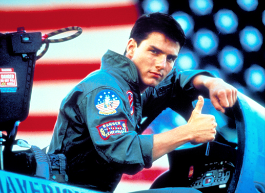 Pete Mitchell (Tom Cruise), Fliegername 'Maverick', ist stolz, als Navy-Pilot in der Elitetruppe Top Gun einen F14 Kampfjet fliegen zu dürfen ... Bild: Sender / PARAMOUNT PICTURES CORPORATION
