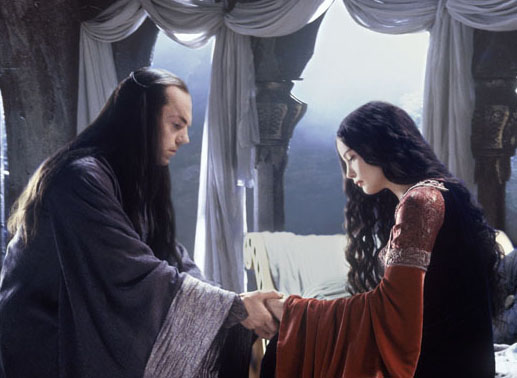 Elrond (Hugo Weaving) und  seine Tochter Arwen (Liv Tyler). Bild: Sender
