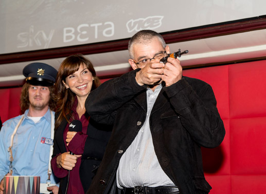 Maria Pia Calzone und Fortunato Cerlino, als Imma und Pietro Savastano, aus Gomorrha bei der Sky Night in Wien. Bild: Sky