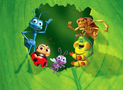 (v.l.n.r.) Flik, Franzi, Dot und Gustl hätten eigentlich ein ganz ruhiges Leben auf der Ameiseninsel - wäre da nicht der Grashüpfer Hopper und seine gefräßige Bande ... Bild: Sender / Disney/Pixar