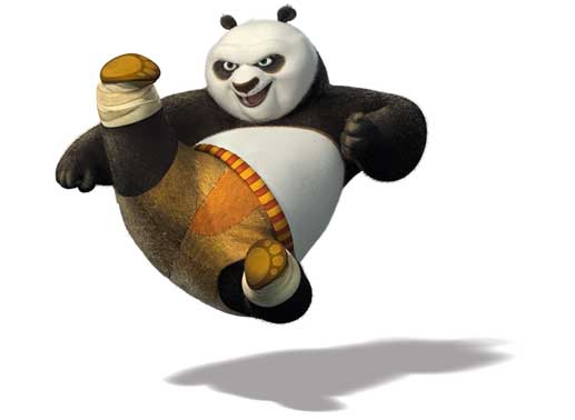 Panda Po (gesprochen von Hape Kerkeling) ist ein Freund der Gemütlichkeit, doch wenn sein Einsatz gefordert ist, steht der pelzige Knuddel bereit. Bild: Sender