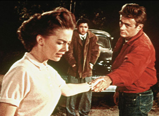 Zweifel keimen: Natalie Wood als Judy, Sal Mineo als John Crawford, James Dean als Jim Stark. Bild: Sender