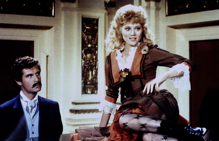 Oliver Tobias (Johann Strauß), Audrey Landers (Lily). Bild: Sender / Johann Strauss Film