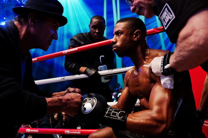 Rocky Balboa (Sylvester Stallone), Tony 'Little Duke' Burton, (Wood Harris), Adonis Creed (Michael B. Jordan). Bild: Sender / 2018 Metro-Goldwyn-Mayer Pictures Inc. and Warner Bros. Entertainment Inc.